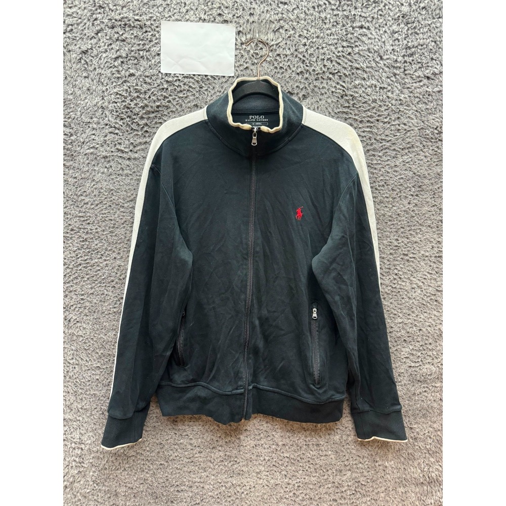 Polo Ralph Lauren Logo Embroidered Full-Zip Track Jacket Black Men's Size M